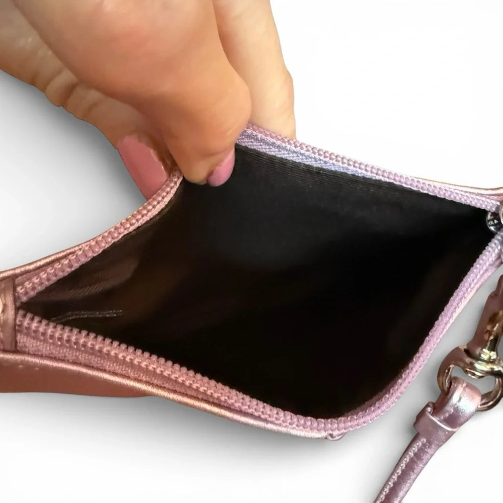 Coach Metallic Pink Wristlet